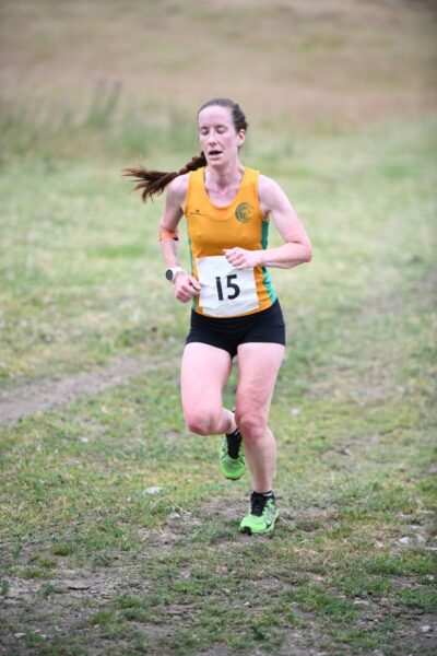 Caroline Brock running in Sheldon Fell Race