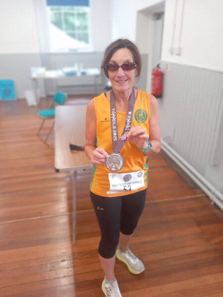 Mandy Taylor having completed the Trail, Trains and Tunnels event